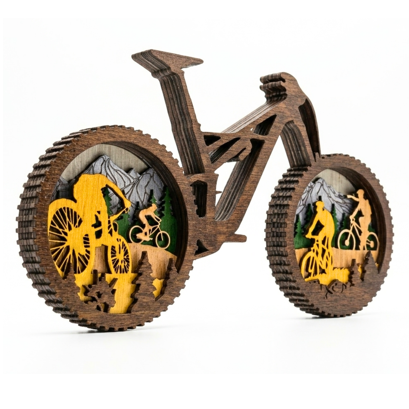 Mountain Bike Wooden Art